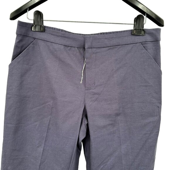 Coldwater Creek Women's Linen Blend Straight Leg Blue Purple Pants Size 12P - Picture 2 of 6